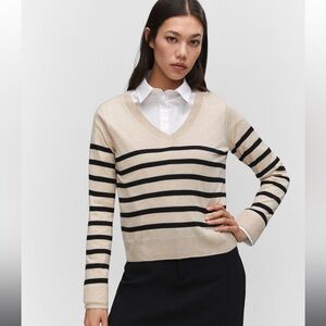 MANGO Fine-knit striped sweater. Size medium. Worn once